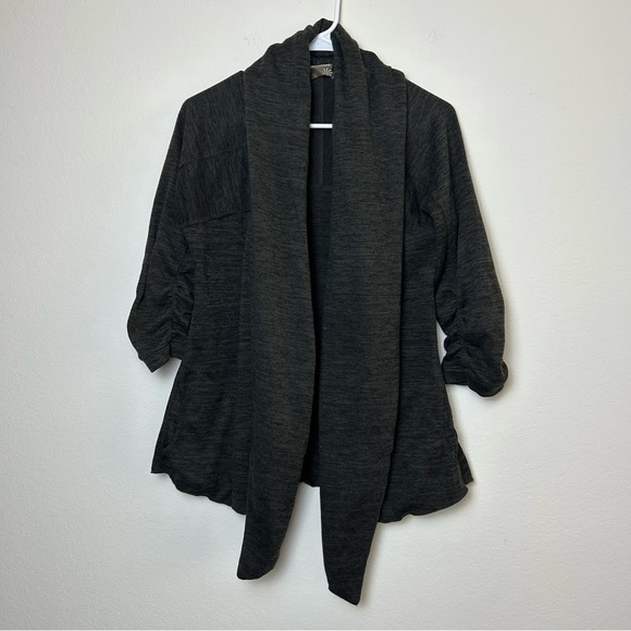 Athleta Cardigan Womens Small Dark Green Waterfall Open Front Athleisure Comfort - Picture 1 of 12